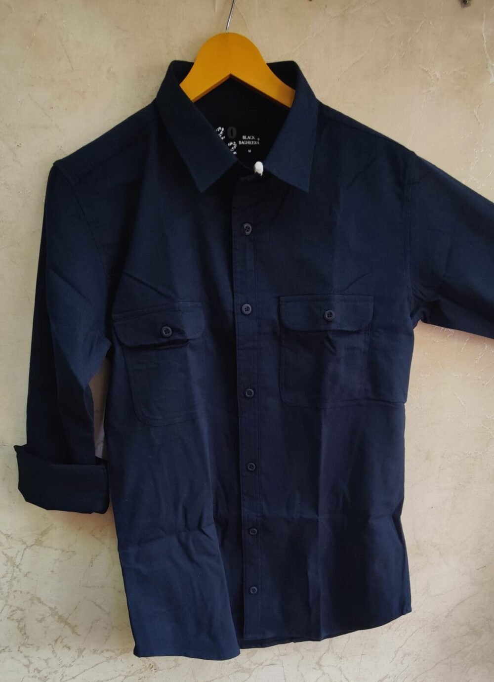 Men's Black corduroy Readymade Formal shirt 2 - Image 2